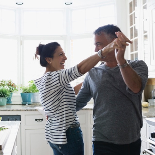 Couple dancing in the kitchen